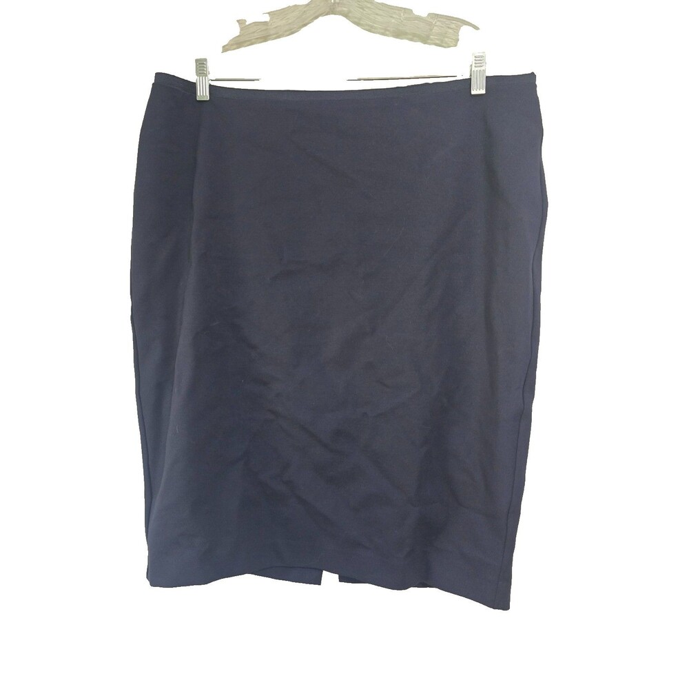 BODEN Size 18R Hampshire Stretch Jersey Pencil Skirt Blue Career Back Zipper